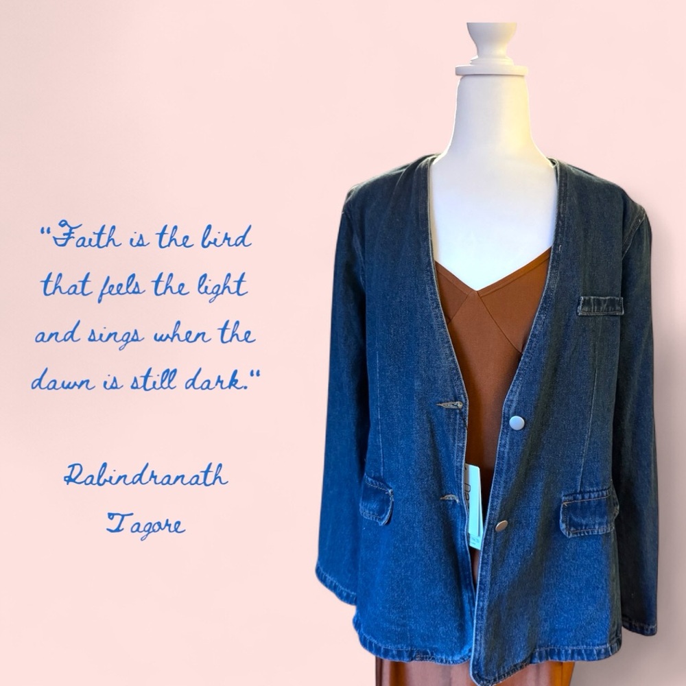 NWT Vintage Inspired Denim Blue Blazer (Can Fit S-L)